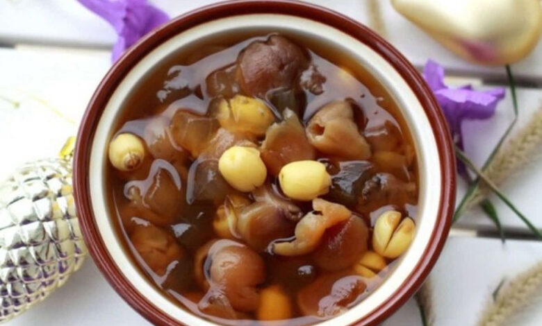 Thành phẩm chè hạt sen nhãn nhục thanh mát