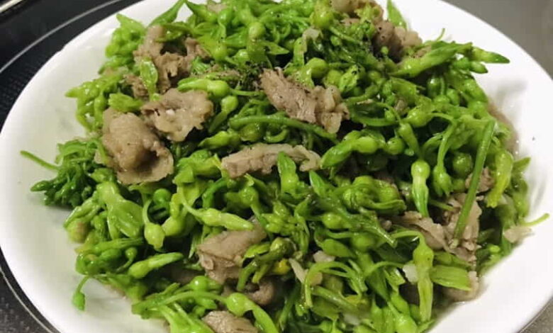 Thịt bò xào hoa thiên lý hấp dẫn