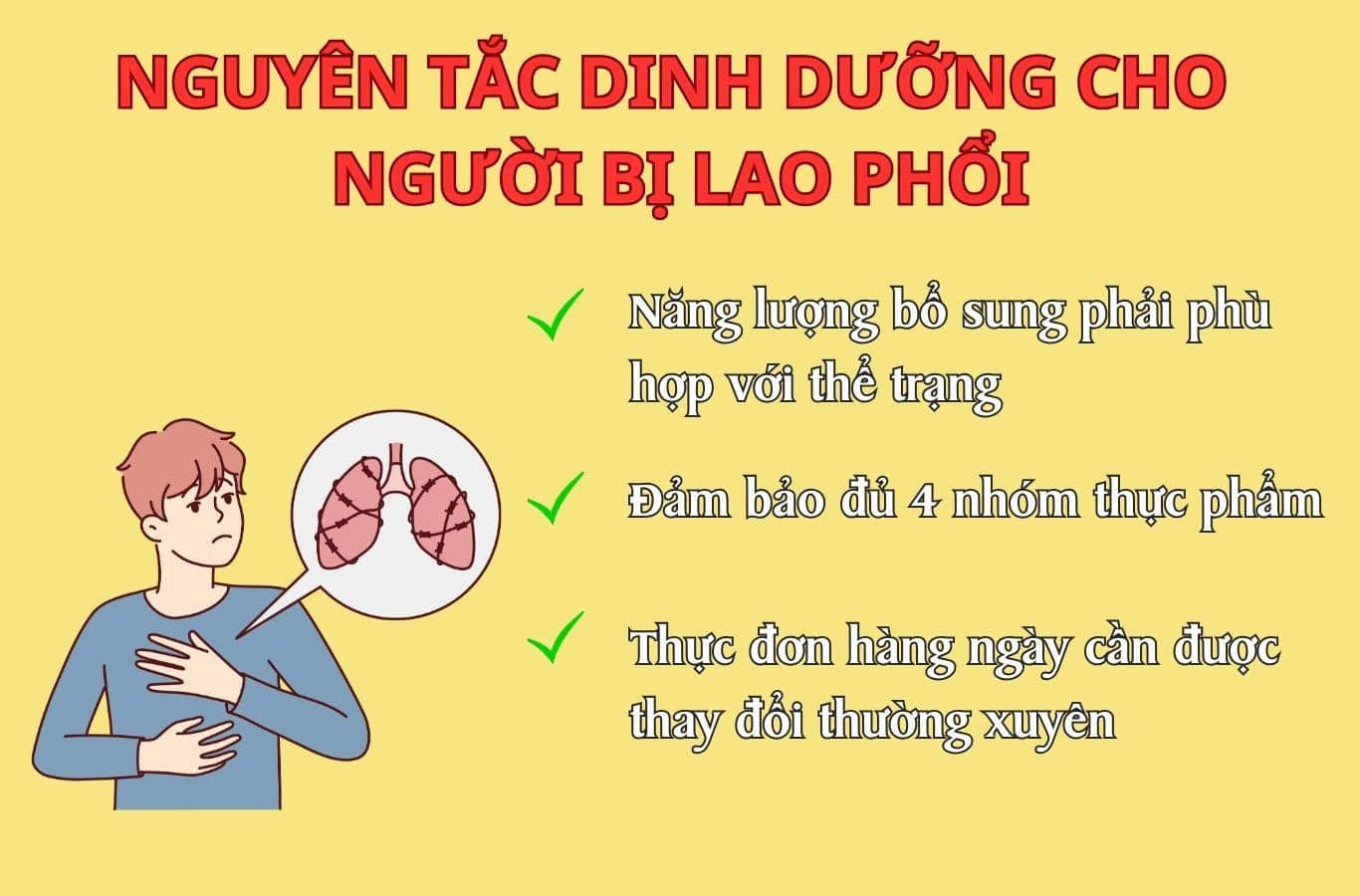 Nguyên tắc dinh dưỡng cho người bị lao phổi