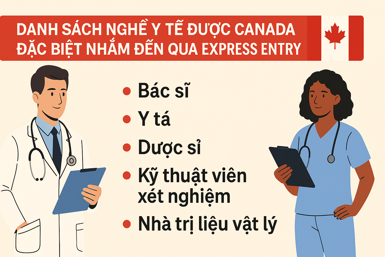 Danh sách Nghề Y Tế Được Canada Đặc Biệt Nhắm Đến Qua Express Entry